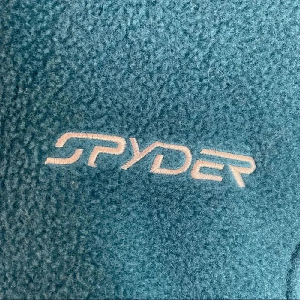 Spyder Teal Light Blue Cozy Fleece Zip-up Ski Snow Winter Jacket X Large